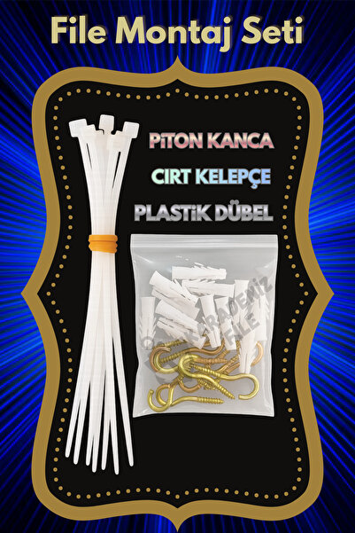 Karadeniz Dekor Ağları Balkon Filesi Montaj Seti Aparatı Piton Vida Kanca Dübel Ve Plastik Kelepçe