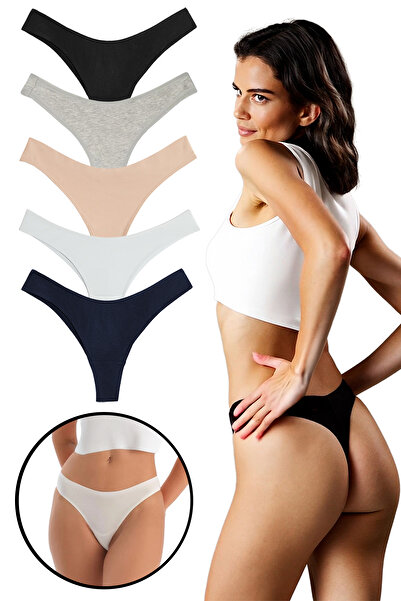 Yohannes Club Жіночі бавовняні трусики-танга, 5 шт., лососевий, пудровий, рожевий, червоний, бордовий