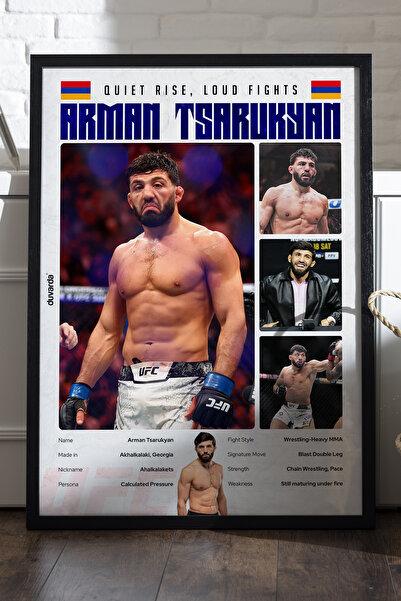 Duvarda Плакат на Арман Царукян с черна дървена рамка от UFC, декоративна кар...