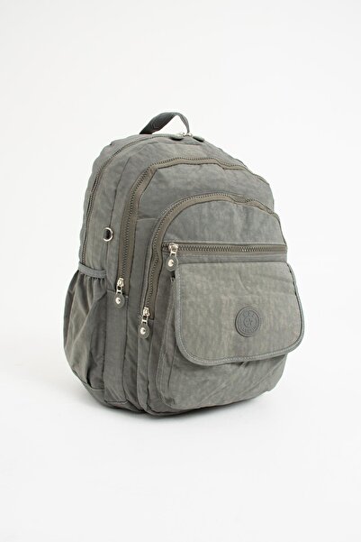 DUOMİNO Gray Crinkle Fabric - Water Resistant Large Size Backpack/laptop Travel School Bag
