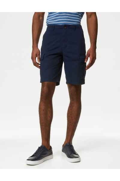 Marks & Spencer Saf Pamuklu Regular Fit Kargo Şort