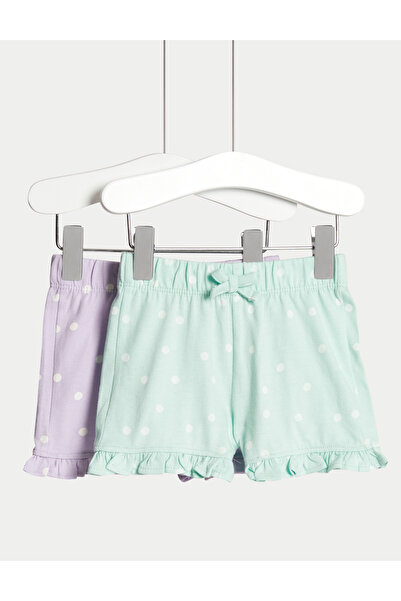 Marks & Spencer Saf Pamuklu 2'li Şort (0-3 Yaş)