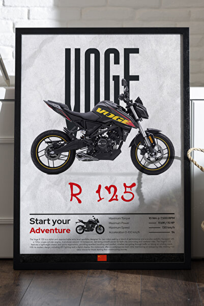 Duvarda Voge R 125 Αφίσα με Μαύρο Ξύλινο Πλαίσιο, Διακοσμητικός Πίνακας Τοίχο...