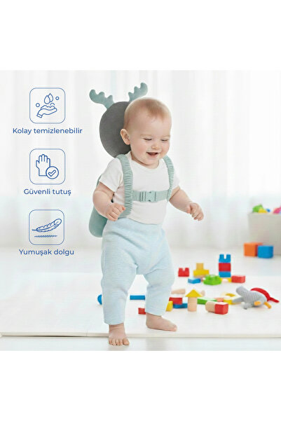 Babyjem Bebek Melek Kanadı Koruma Yastığı Yeşil Kadife