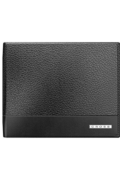 Cross Leather Nueva Black Men's leather wallet, black, 9 x 11 cm
