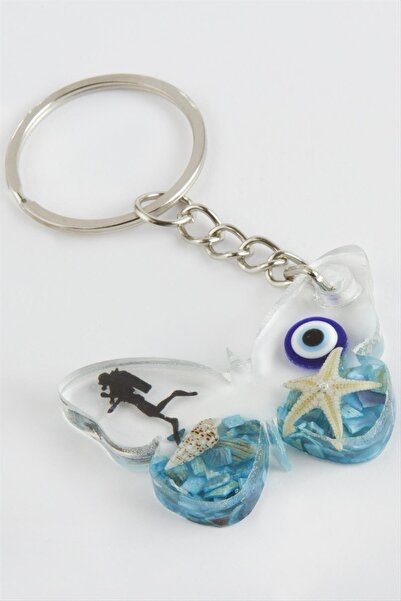 Ayena Moda MTXDPN Kelebek (185046) سلسلة مفاتيح إيبوكسي - أزرق