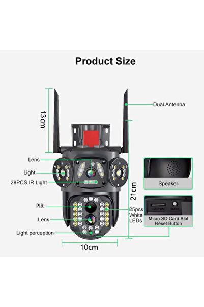 OEM 3 IN 1 M145 Triple 6K Wireless Surveillance Camera