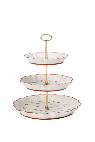 Villeroy & Boch Toy's Delight Yılbaşı Temalı Porselen 3 Katlı Servis Standı 3...
