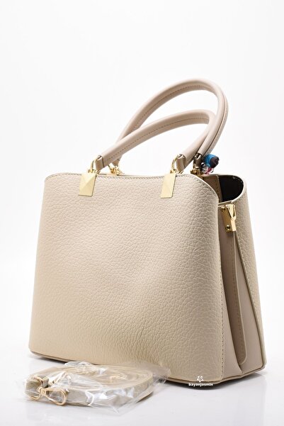 Jasmin Beige Shoulder Strap Three Compartment Women's Shoulder Bag