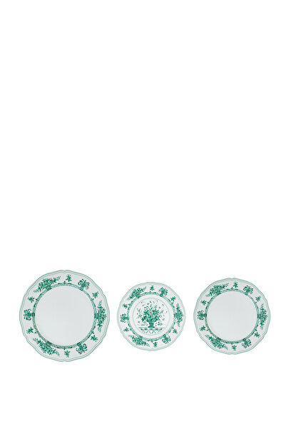 Le Coq Porcelaine Neos Anthiros Yeşil Porselen 18 Parça 6 Kişilik Yemek Takımı