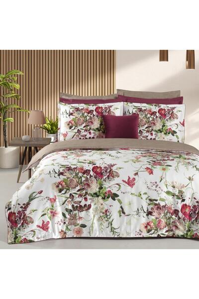 Sarev Bella Rose King Size 100% Cotton Satin "300 Tc" Duvet Cover Set Multi
