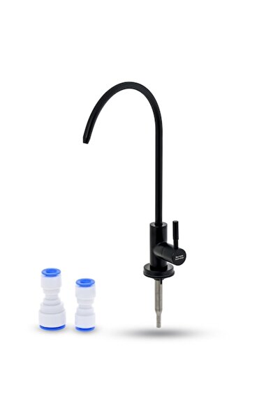 Air Tone Technology Robinet din oțel inoxidabil pentru filtre de apă, cartuș ceramic, racord rapid 1/4 și 3/8, negru