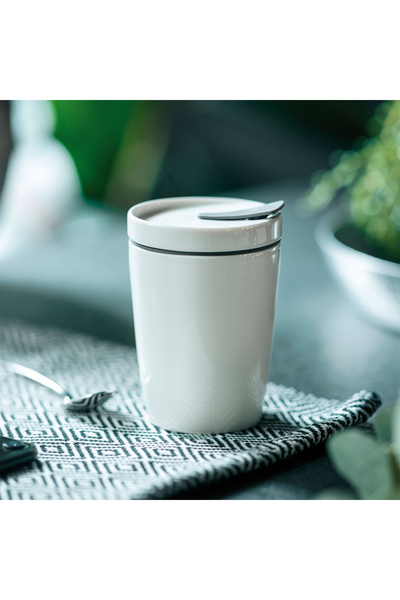 Villeroy & Boch Coffee To Go Beyaz Porselen Kapaklı Kupa Termos