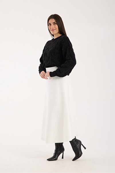 DeChival Long Suede Skirt - 90 cm Full Length Flawed Suede Skirt