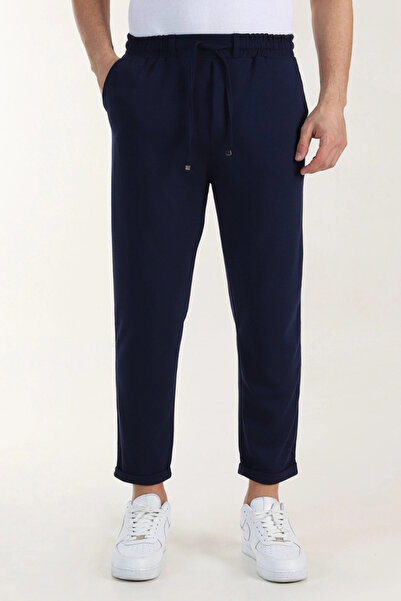 EXSPORT Diagonal Fabric Slimfit Comfortable Fit Double Leg Men's Trousers with Back Pockets