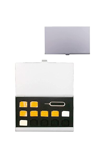 Generic Aluminum SIM Card Case Fit For 12 Nano SIM Card And 1 Mobile Eject Waterproof Slim Mini Card