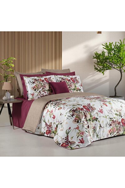Sarev Bella Rose King Size 100% Cotton Satin "300 Tc" Duvet Cover Set Multi