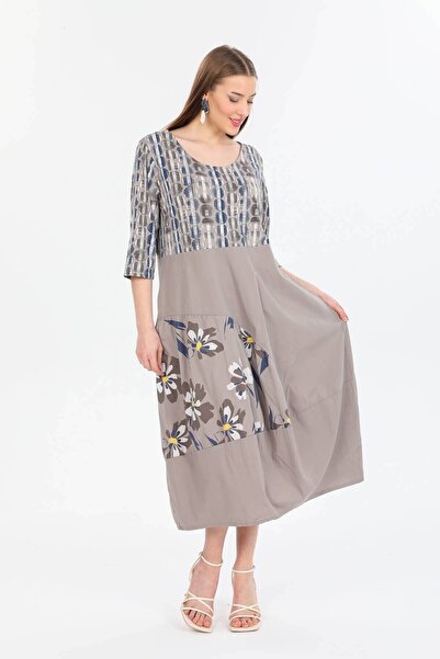 della moor Φαρδύ φόρεμα με ιταλικό λουλουδάτο σχέδιο βιζόν