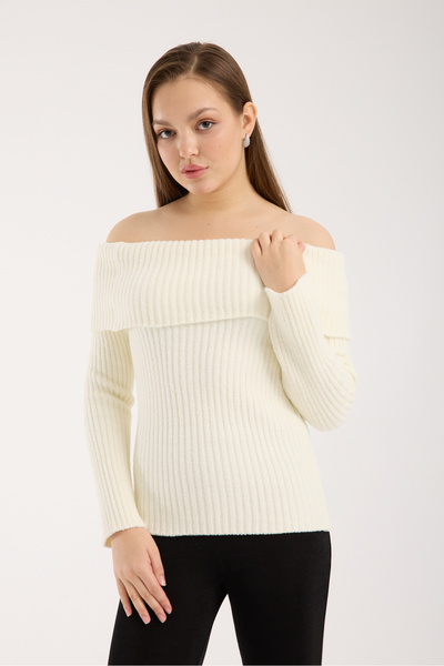 İLKCET MODA Flexible Madonna Collar Women's Knitwear Sweater