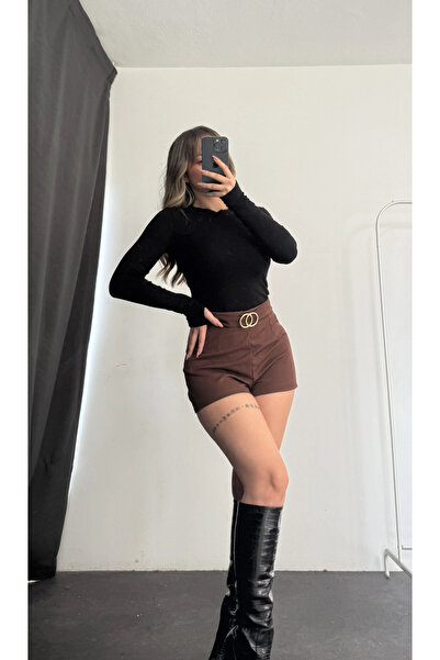 nona butik Σορτς με λεπτομέρεια Cole Kemer - Καφέ