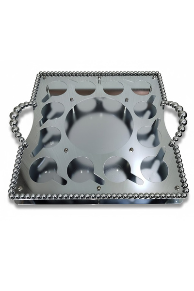 Generic Luxury serving tray and cup holder with a ribbed bubble design.