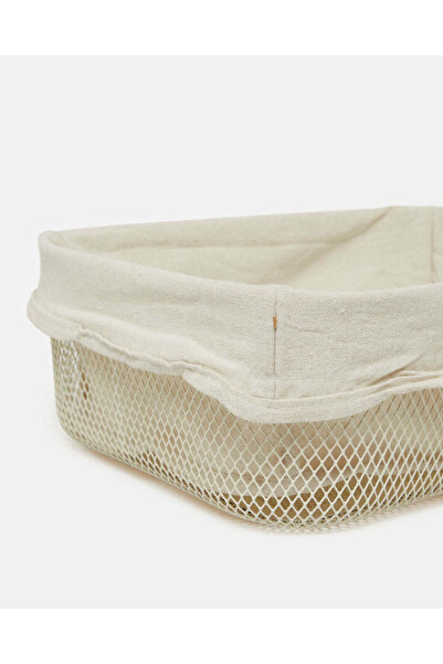 REDTAG White Metal Rectangle Basket With Fabric
