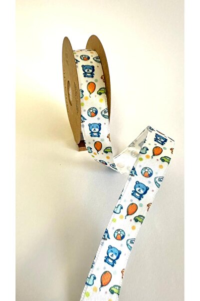 FANTASTIC KURDELE Baby Themed Patterned 2 cm X 3 Meter Ribbon – Ribbon for Hobby, Decoration, Birthday, Baby Favors