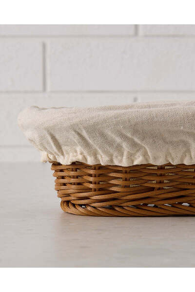REDTAG Brown Oval Woven Basket With Cloth