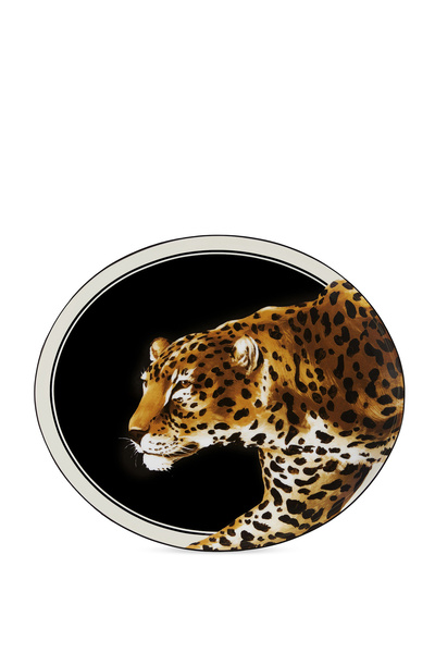 Dolce Leopar Detaylı Porselen Servis Tabağı