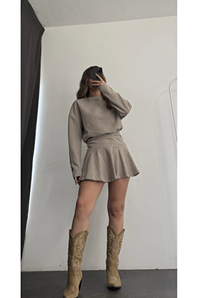 nona butik Rochie Blair drapat Mini - Bej