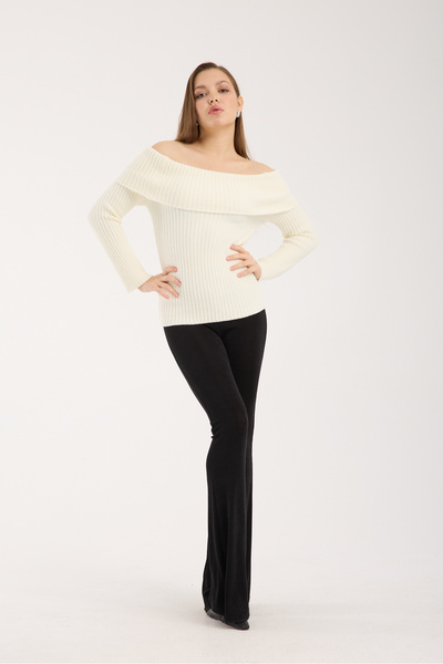 İLKCET MODA Flexible Madonna Collar Women's Knitwear Sweater