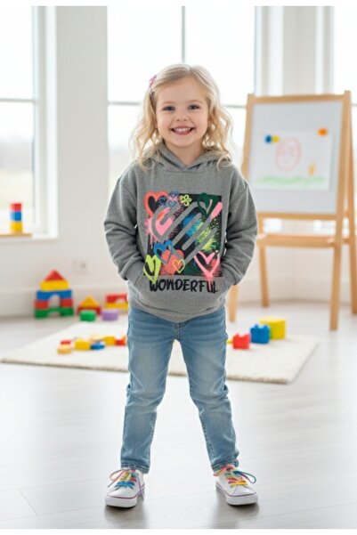 Cichild Φούτερ για κορίτσια με κουκούλα με τύπωμα επένδυση fleece