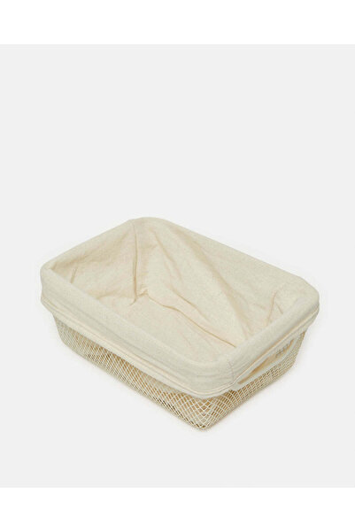 REDTAG White Metal Rectangle Basket With Fabric