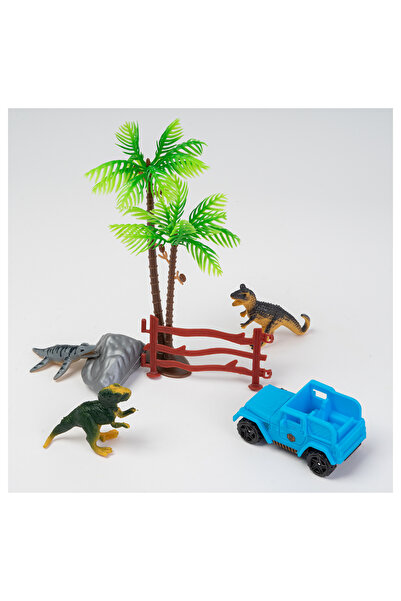 Nurio Figure Set, Dinosaurs and Car, Multicolor