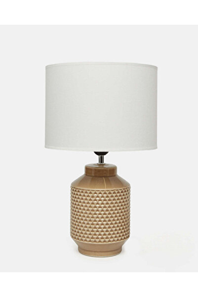 REDTAG Cream Geo Ceramic Base Table Lamp