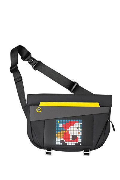 DIVOOM Pixoo Slingbag-V Siyah Ledli Ekran APP Kontrollü Su Geçirmez Postacı Ç...
