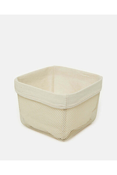 REDTAG White Metal Square Basket With Fabric