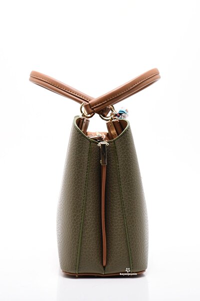 Jasmin Khaki Shoulder Strap Three Compartment Women's Shoulder Bag