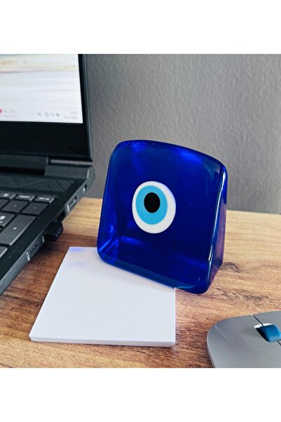 ALZFİDE GLOBAL El Yapımı Mavi Cam Nazar Boncuğu Büyük Boy Kağıt Ağırlığı, Mas...