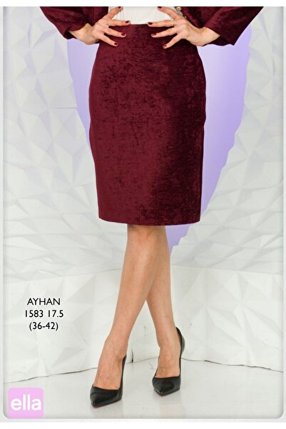 AYHAN Buttoned Velvet Chiffon Skirt Suit