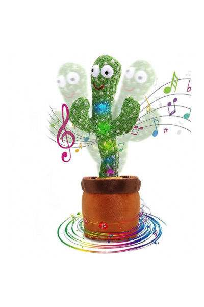 MANDU Cactus dansator și vorbitor USB cu LED-uri colorate / Jucărie interactivă