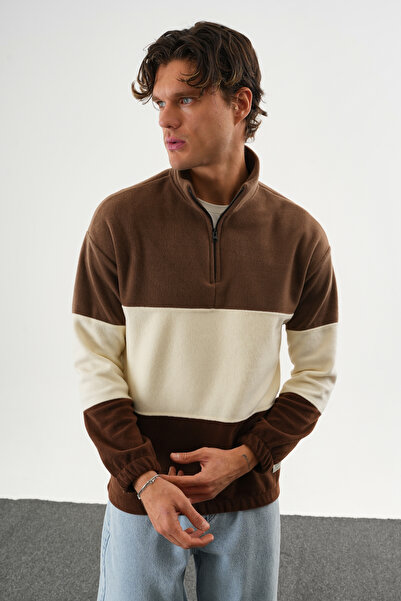 No Way Ανδρικό φούτερ με μισό φερμουάρ τριών τεμαχίων από φλις