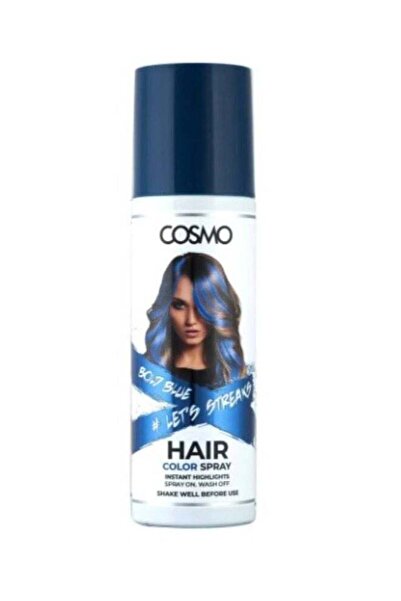 Cosmo بخاخ تلوين الشعر المؤقت الفوري يبرز لون أزرق 100 مل