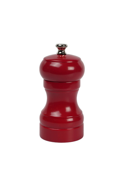 Glios Dark Red Wooden Salt and Pepper Hand Mill Grinder 1 Piece 10 cm