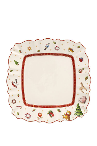 Villeroy & Boch Toy's Delight Yılbaşı Kare Düz Porselen Tabak 22 cm