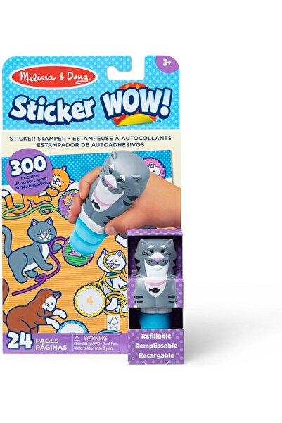 Melissa & Doug Wow! Sticker Stamper Activity Pad - Cat (Multicolor)