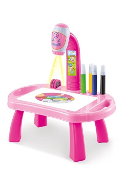 MANDY Masă de desen ROZ cu proiector de diapozitive hologramă