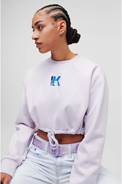 Karl Lagerfeld women's short blouse, purple, M (INTL)