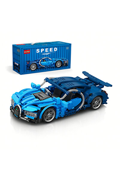 OEM DIY blue car model with 423 pieces