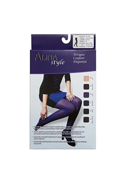 Alina Style medical compression stockings, pantyhose type, violet - size XL